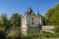 View on beautiful Chateau dÃ¢â¬â¢Azay-le-Rideau at sunny day, Loire valley, France Royalty Free Stock Photo